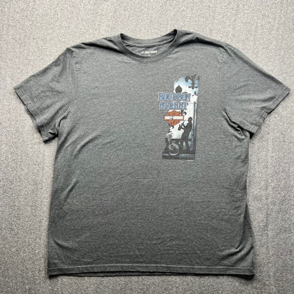 Harley-Davidson T-Shirt Mens 2XL Gray Bourbon Street New Orleans Graphic Tee